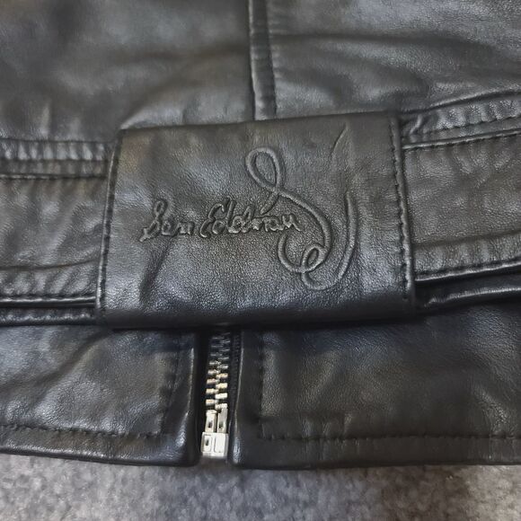 NWT Sam Edelman Black Leather Moto Jacket Size Small  - Picture 8 of 9